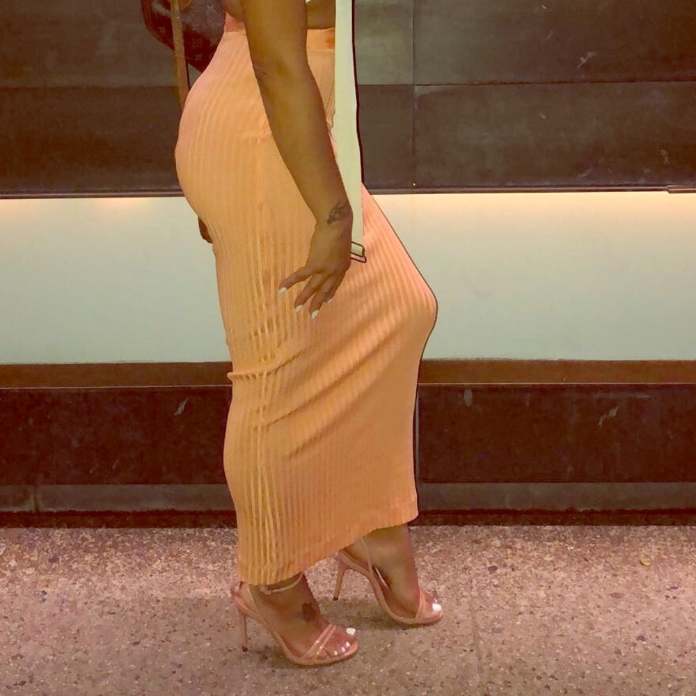 Sexy strap sandal.  Blush- nude family